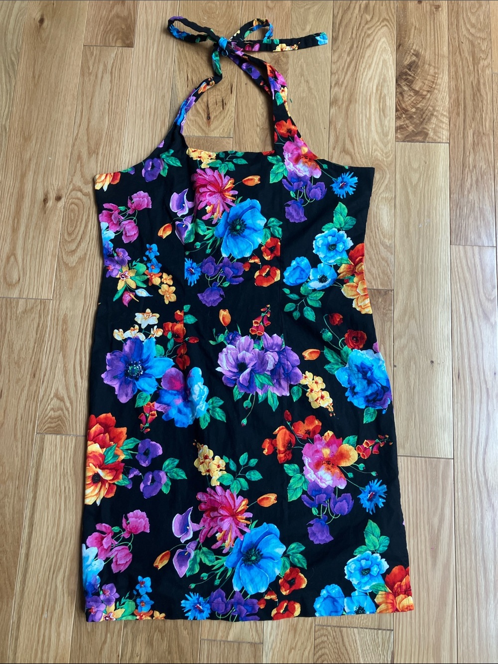 Vintage handmade retro Floral Halter Dress